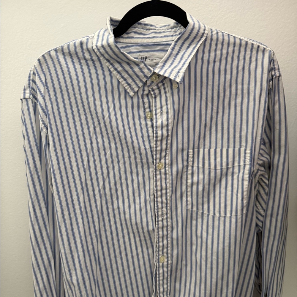 GAP Classic Blue and White Striped Shirt